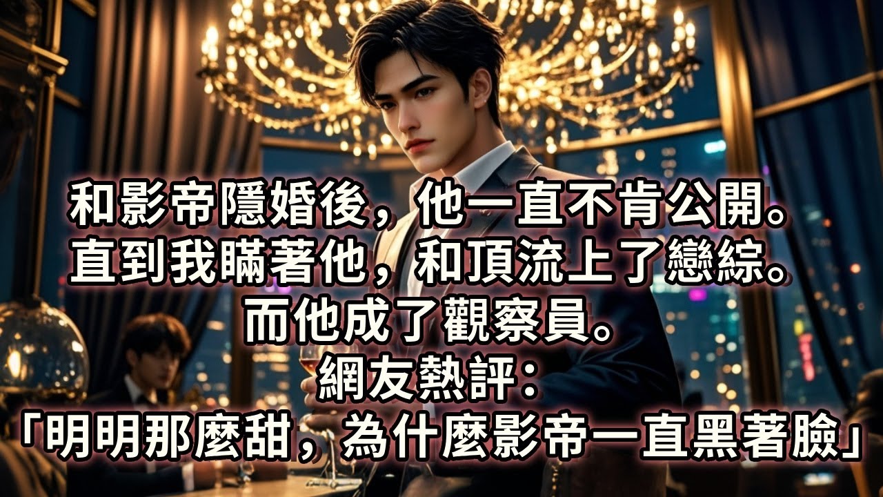 和影帝隱婚後，他一直不肯公開。直到我瞞著他，和頂流上了戀綜。而他成了觀察員。網友熱評：「明明那麼甜，為什麼影帝一直黑著臉。」#小说 #情感 #故事