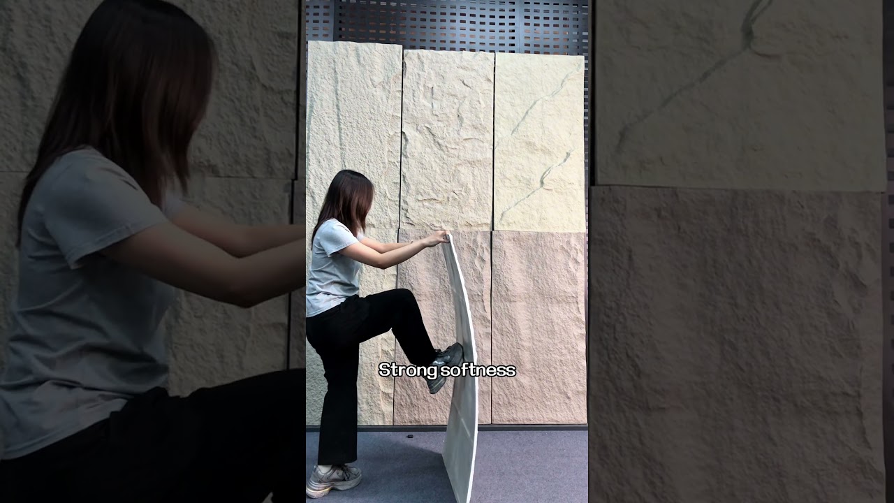 Artificial PU stone skin wall panels Polyurethane faux stone panels  