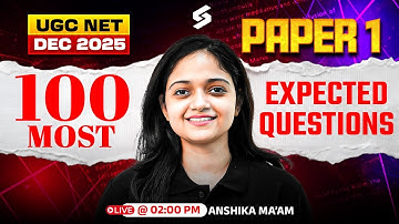 UGC NET Paper 1 | 100 Most Expected Questions UGC NET Paper 1 | UGC NET Paper 1 By Anshika Mam