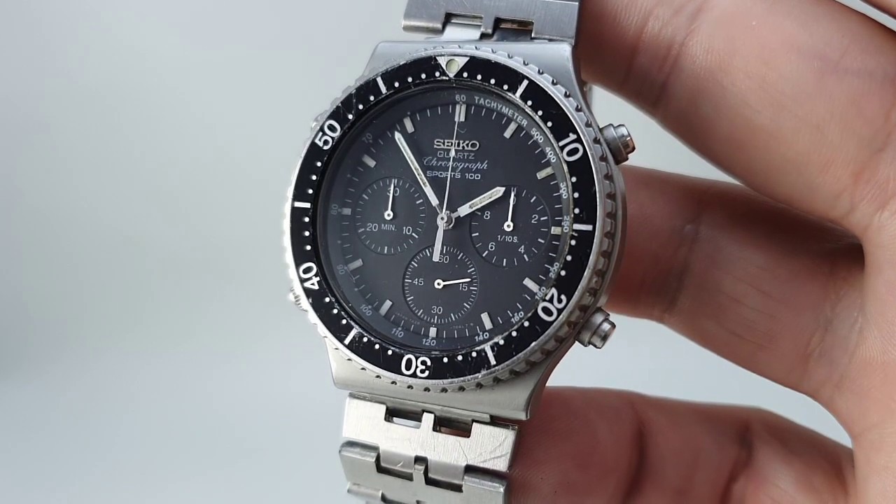 1987 Seiko Sports 100 Chronograph. Model 7A28-7049 - YouTube