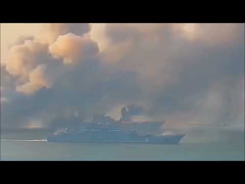 Large Russian Landing Ships Explodes After Ukrainian Missile Strike In Berdyansk Port