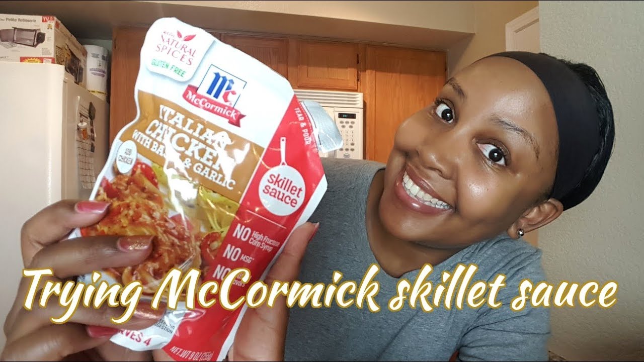 Trying McCormick Italian chicken with basil and garlic skillet sauce