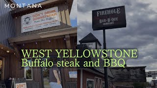 WEST YELLOW STONE Buffalo Ribeye And BBQ Restaurant Review #foodie #vlog
