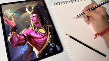 How to draw Lord Shiva,  Mahadev Drawing,  Outline Tutorial
