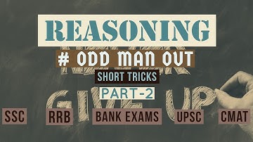 Odd man out part 2 | Reasoning tricks | By Basha sir