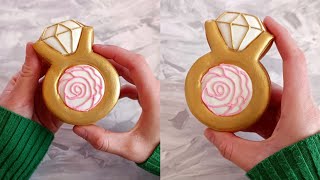 How to make Wedding Cookies. Diamond engagement ring.