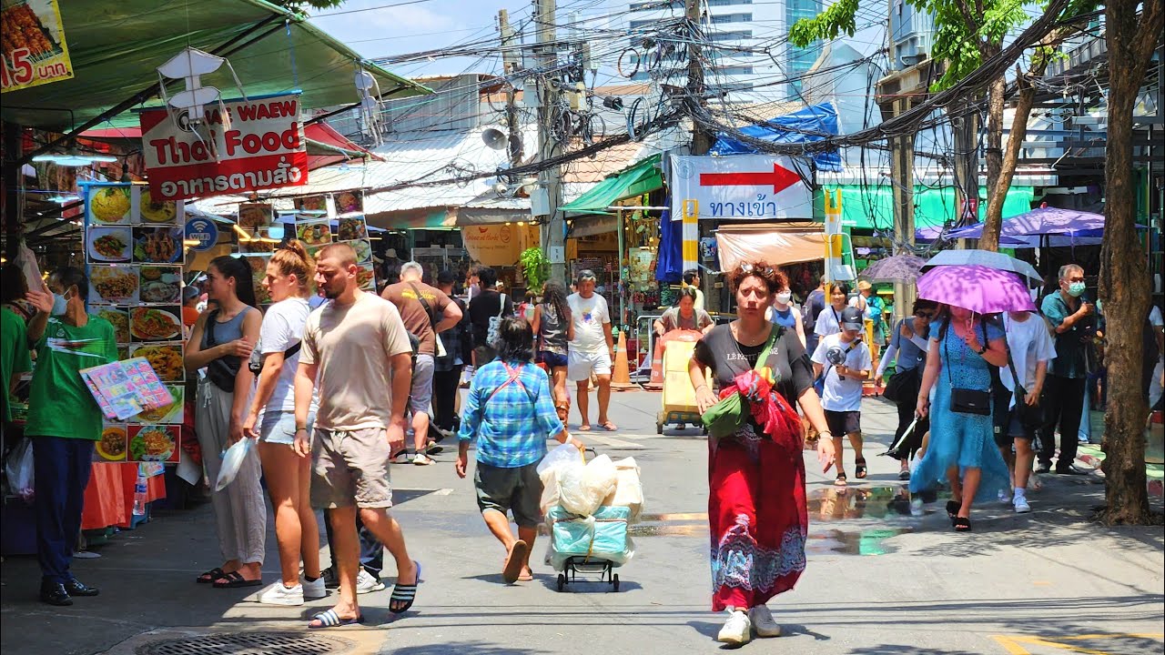 Bangkok, تايلاند | جولة مدينة سيرًا على الأقدام 4K | 21 أغسطس 2023