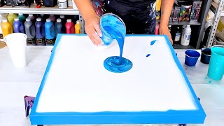 Thin Paint Straight Pour with Blues Galore! - Paint and Water Techniques screenshot 5