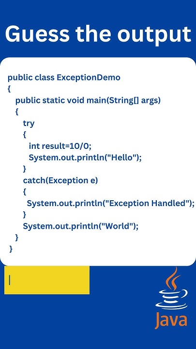 java Exception handling program | Java program with try catch - YouTube