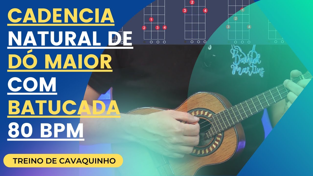 CADÊNCIA EM DÓ MAIOR |TREINO COM BATUCADA EM 80 BPM  | AULA DE CAVAQUINHO | PROFESSOR DANIEL MARTINS