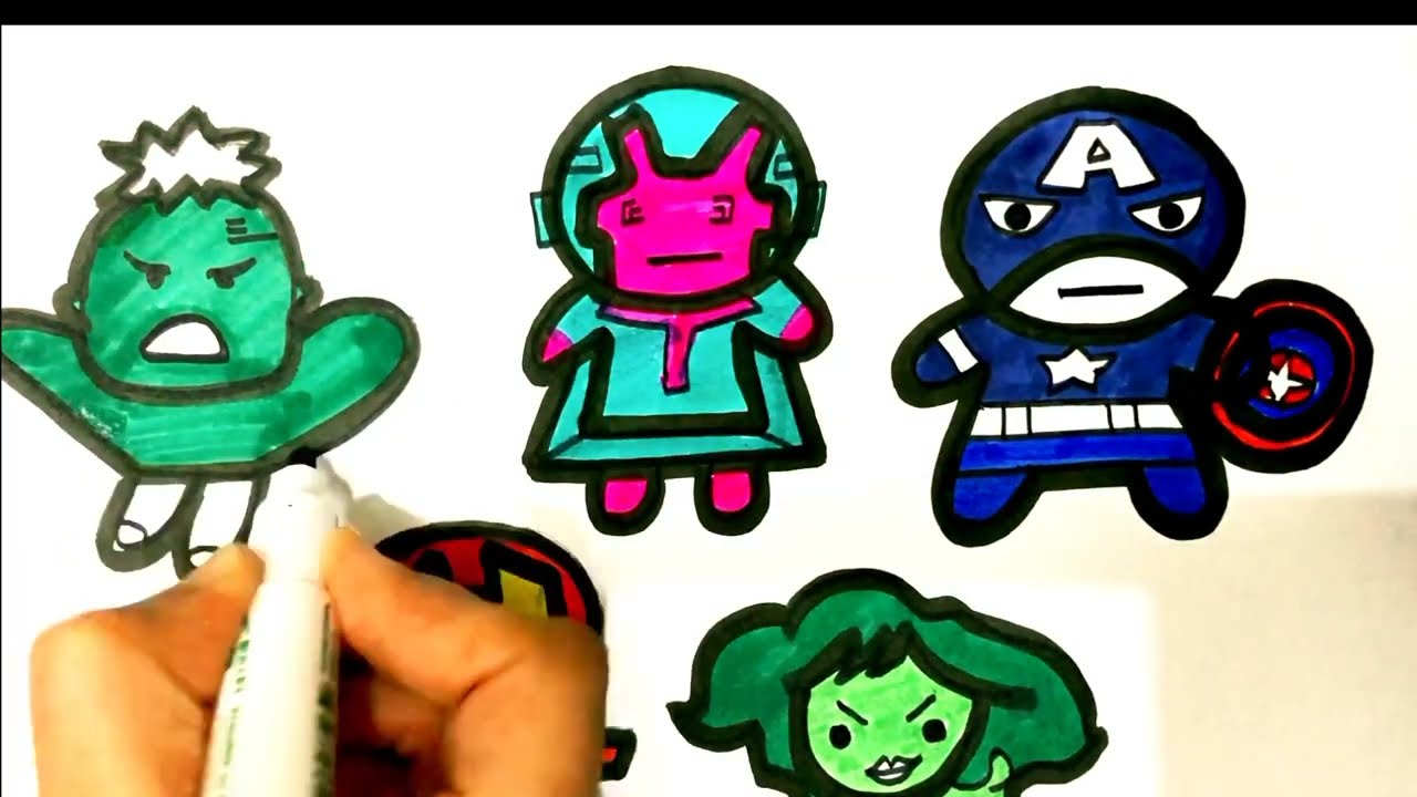 Avengers||Hulk||Spider-man ||Coloring || Drawing And Colouring|| Awesome Drawing Clips||
