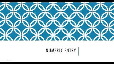 Numeric Entry 1