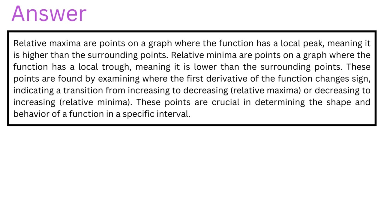 Relative maxima / Relative minima