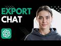 Thinking to Export ChatGPT Conversations? Here's How
