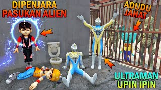 ULTRAMAN UPIN IPIN  DIPENJARA ADUDU DAN PASUKAN ALIEN, BOBOIBOY MARAH - GTA 5 BOCIL SULTAN