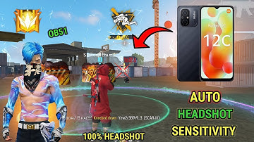 Redmi 12c free fire sensitivity setting ⚙️ | Redmi 12c free fire headshot setting ⚙️