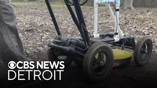 Geophysicists use ground penetrating radar at Woodlawn Cemetery in search for graves