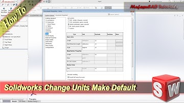 Solidworks How To Change Units Make Default