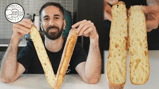 Baguette maison croustillante, sans pétrissage et sans robot 🥖👌