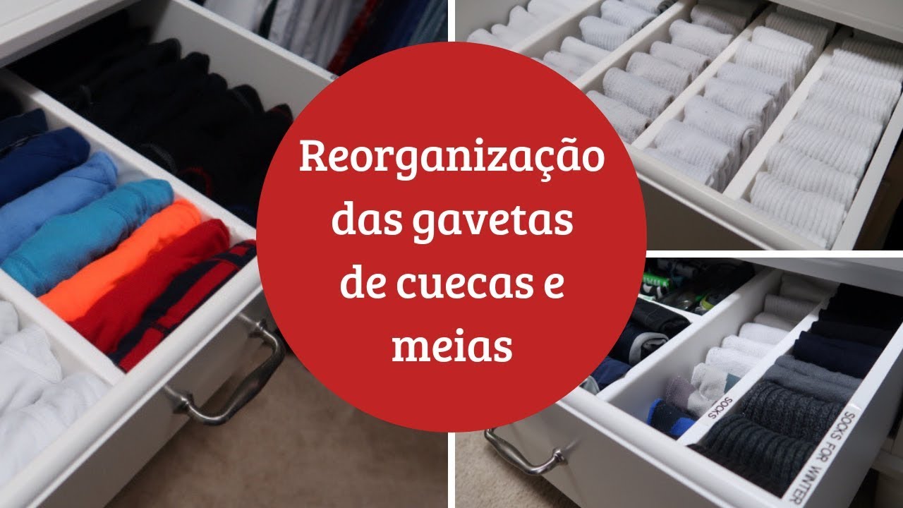 Como reorganizei as gavetas de cuecas e meias | Organização | Valéria  Angelotti - YouTube