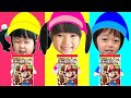 【まりちゃんいずちゃん】★まりちゃんいずちゃんみなくんは上手にマリオのキャラパキ作れるかな??◆まりちゃん いずちゃん みなくん パパ 食育 教育 知育 知育菓子 挑戦