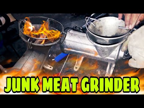 Junk Meat Grinder into Wood Stove | Do It Yourself