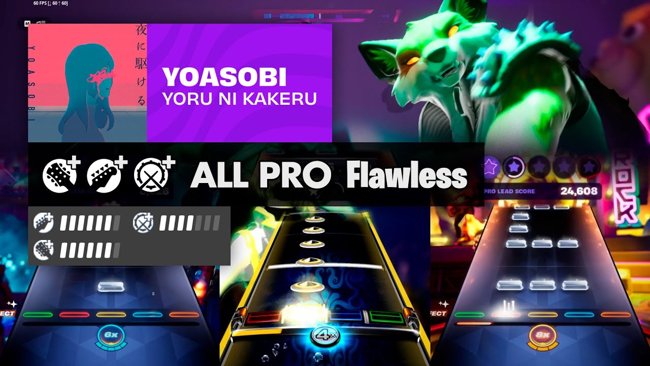 "Yoru Ni Kakeru" - YOASOBI | Expert All Pro Instruments* Flawless | Fortnite Festival