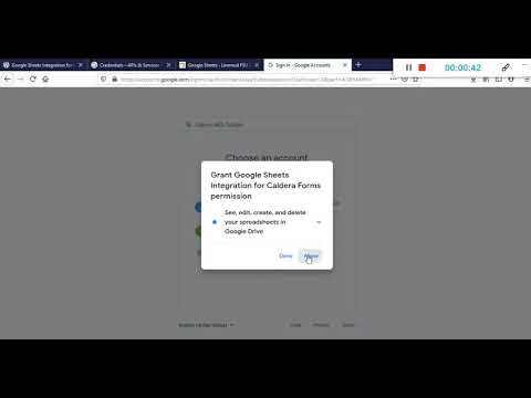 Google Sheets Integration for Caldera Forms - Authorizing Plugin Access to Google Sheets