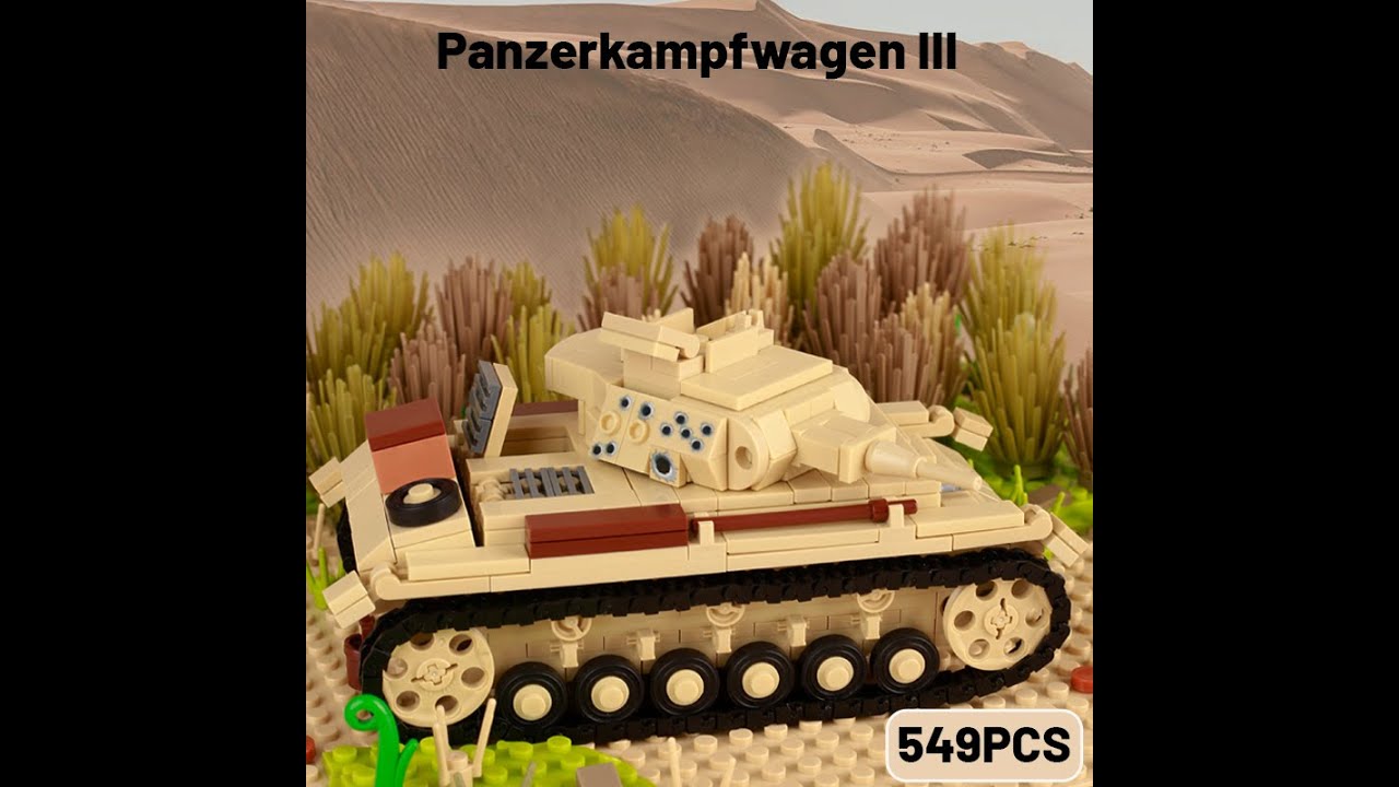 WW2 Military North African PzKpfw III Tank Building Blocks 