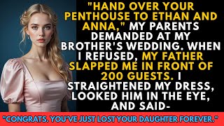 At My Brother’s Wedding, My Parents Demanded My Penthouse—Then My Dad Slapped Me Before Everyone