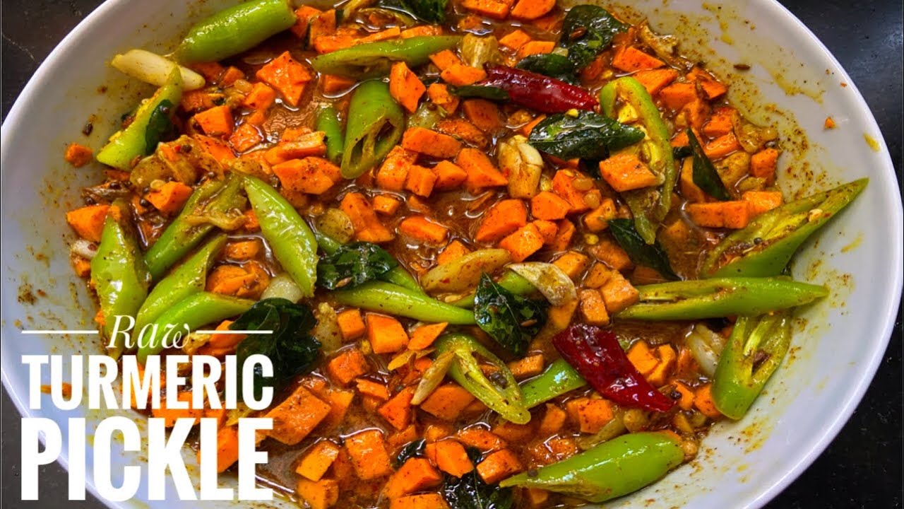 Raw Turmeric Pickle /Pickled Turmeric/పచ్చి పసుపు కొమ్ములుతొ పచ్చడి/Kalyanialla