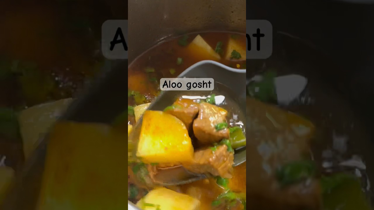 Aloo gosht - potato meat curry #food #recipe #shorts