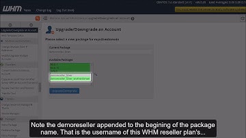 Web Host Manager - Upgrading and Downgrading Accounts