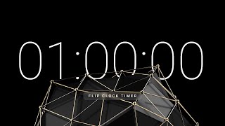 1 Hour Focus Silent Timer | No Music | Flip Digits + Hypnotic Abstract Mesh | Black Screen Timer