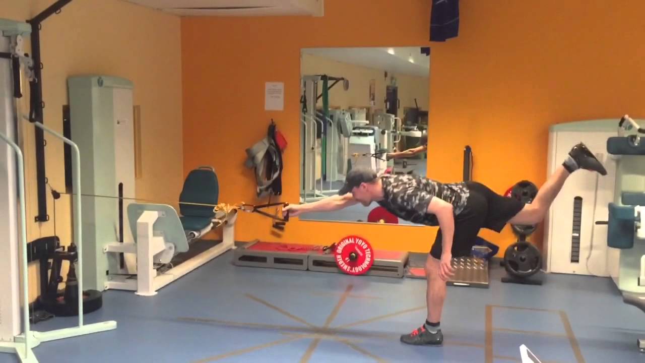 Romanian Deadlift with one leg and Isoinertial Pulley YouTube