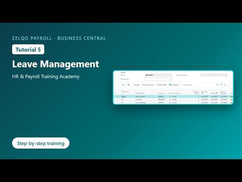 Zelqo Payroll Tutorial 05 Leave Management