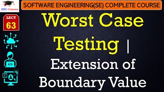 L63: Worst Case Testing | Extension of Boundary Value Analysis | Software Engineering Lectures
