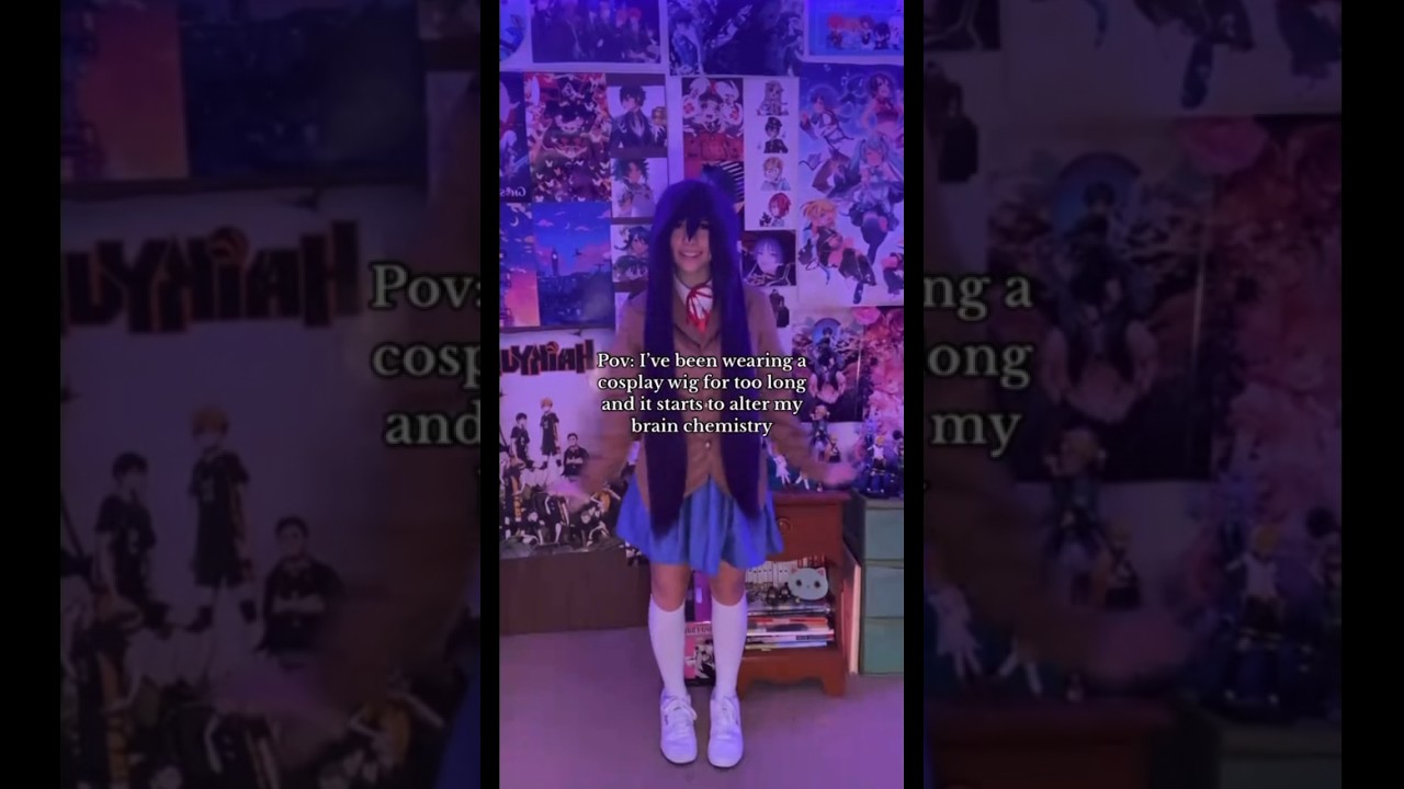 During those moments the urge to snatch the wig off is strong #yuricosplay #ddlc #ddlccosplay #yuri