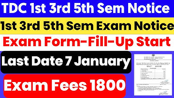 TDC 1st 3rd 5th Sem Exam Form-FillUp Notice | 1st 3rd 5th Sem Exam Notice | Dibrugarh University