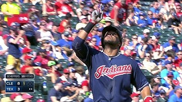 CLE@TEX: Santana crushes a two run homer to center