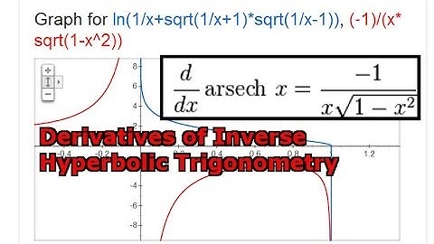 Derivative of Inverse Hyperbolic Trigonometry: sech^-1(x)
