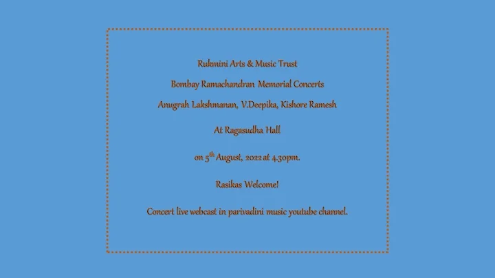 Anugrah Lakshmanan - Bombay Ramachandran Memorial ...
