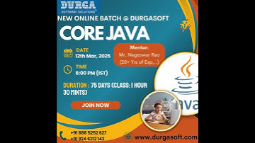 📢 Master Core Java with DurgaSoft – New Online Batch Starting on 12th March 2025! 🚀