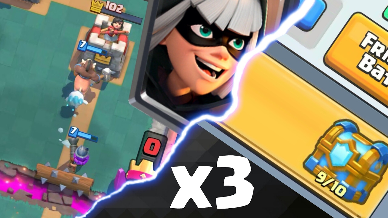 Clash Royale Bandit Deck! & Clan Battle Chest Opening! 