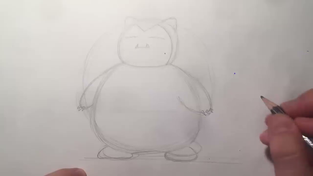 Featured image of post How To Draw Pokemon Snorlax Draw out an oval for its head a large body and two small circles at the bottom on each end for its feet