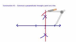 Compass Construction 5 - Perpendicular thru point on line