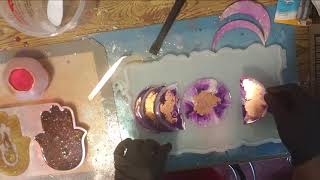 Getting Creative With Resin - Hamsa Hands, A Lotus Tealight, A Feather and a Moon Tray