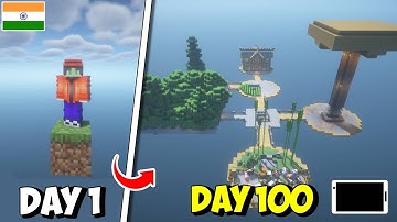 100 Days In ONE BLOCK in Minecraft Pocket Edition (HINDI)
