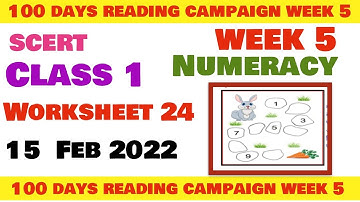 Class 1 Maths Numeracy Week 5 worksheet 24 maths  सप्ताह 5 उत्तरसहित  class1 Reading Campaign week 5