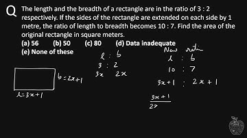 The length and the breadth of a rectangle are in the ratio of 3 : 2 respectively  If the sides of th